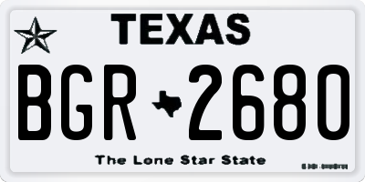 TX license plate BGR2680