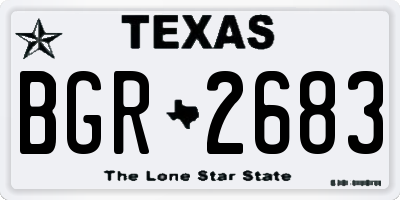 TX license plate BGR2683