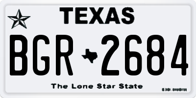 TX license plate BGR2684