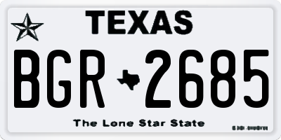TX license plate BGR2685