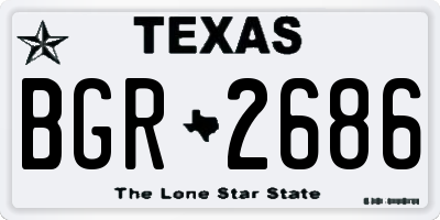 TX license plate BGR2686
