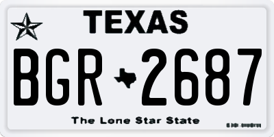 TX license plate BGR2687