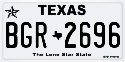 TX license plate BGR2696
