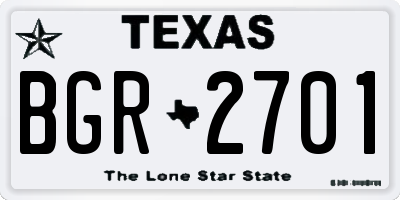 TX license plate BGR2701