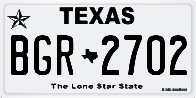 TX license plate BGR2702