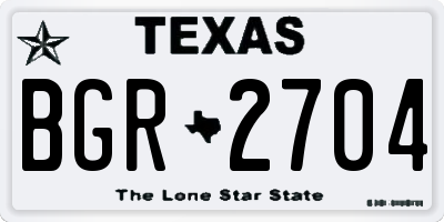 TX license plate BGR2704