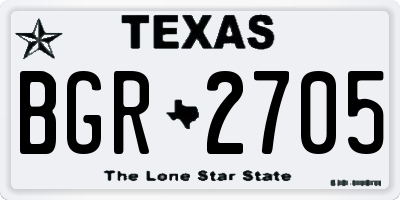 TX license plate BGR2705