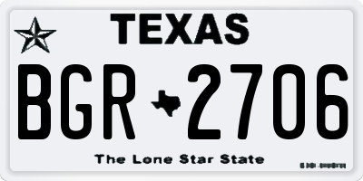 TX license plate BGR2706
