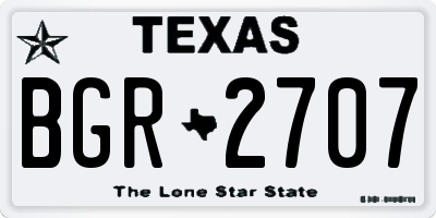TX license plate BGR2707