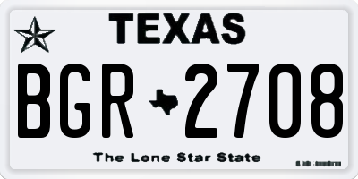 TX license plate BGR2708
