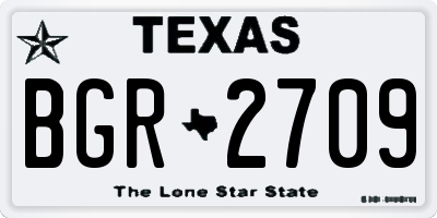 TX license plate BGR2709