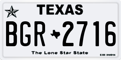 TX license plate BGR2716