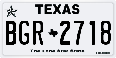 TX license plate BGR2718
