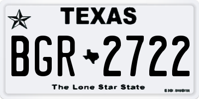 TX license plate BGR2722
