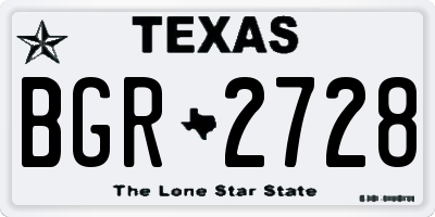 TX license plate BGR2728