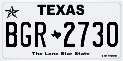 TX license plate BGR2730