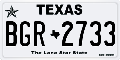 TX license plate BGR2733