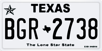TX license plate BGR2738