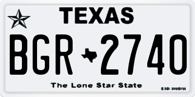TX license plate BGR2740