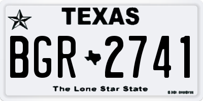 TX license plate BGR2741
