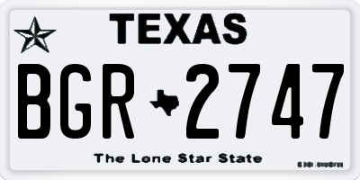 TX license plate BGR2747