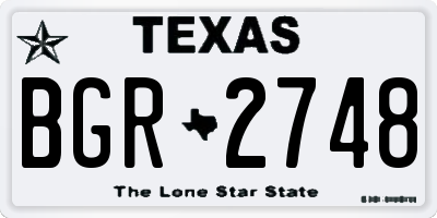 TX license plate BGR2748