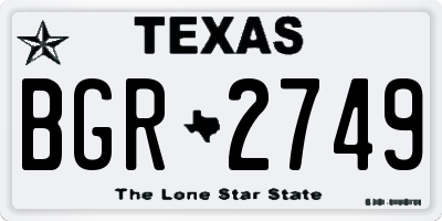 TX license plate BGR2749