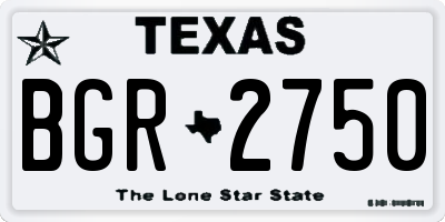 TX license plate BGR2750