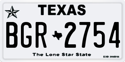 TX license plate BGR2754