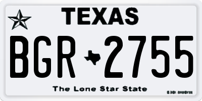 TX license plate BGR2755