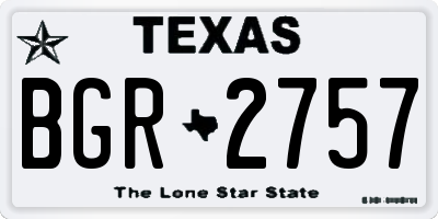TX license plate BGR2757