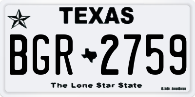 TX license plate BGR2759