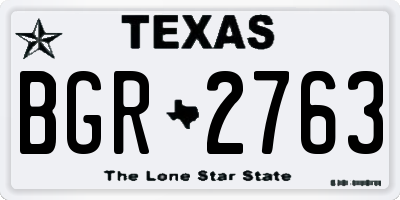 TX license plate BGR2763