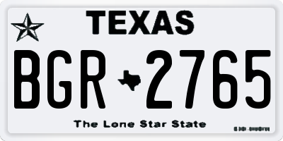 TX license plate BGR2765
