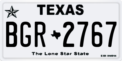 TX license plate BGR2767