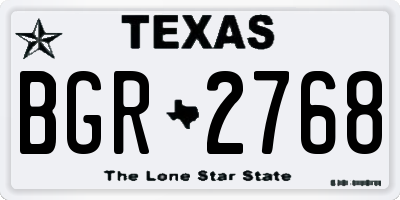 TX license plate BGR2768