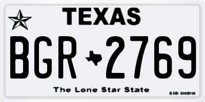TX license plate BGR2769