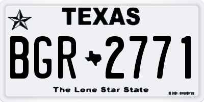 TX license plate BGR2771