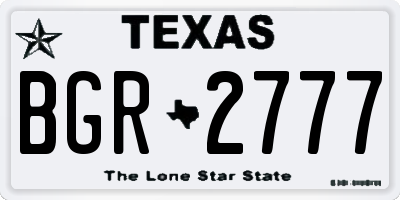 TX license plate BGR2777