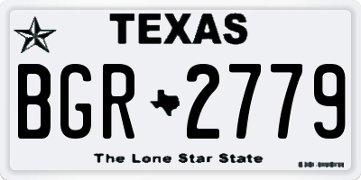 TX license plate BGR2779