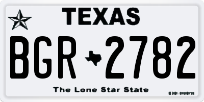 TX license plate BGR2782