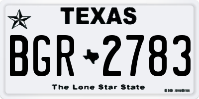 TX license plate BGR2783
