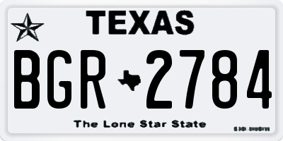 TX license plate BGR2784