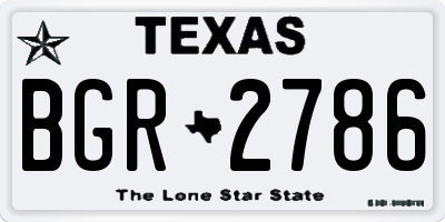 TX license plate BGR2786