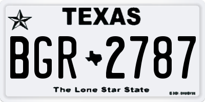 TX license plate BGR2787