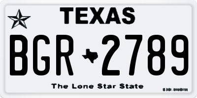 TX license plate BGR2789