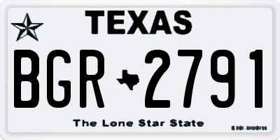 TX license plate BGR2791