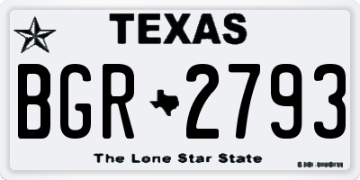 TX license plate BGR2793