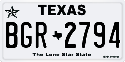 TX license plate BGR2794