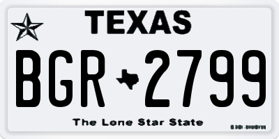 TX license plate BGR2799